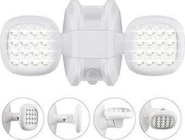HONWELL LED lauko apsauginis apšvietimas, vandeniui atsparus IP65 belaidis apsauginis apšvietimas, 600 liumenų, judesio jutiklis, lauko akumuliatorius, lauko prožektorius, sieninis šviestuvas, sodo apsauginis apšvietimas, baltas