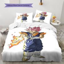 Son Goku Pattern Bedding,Quilt Set Quilt Cover Pillowcase Home Birthday Gift (1 * duvet cover + 2 * pillowcase, without core) 135x200cm