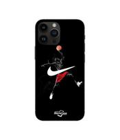 Telefono dėklas - Nike - Iphone 15 Pro Max - Minkštas - Silikoninis - Juodas logotipas juoda