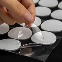 Skaidri 2 lapeliai dvipusė lipni juosta 10mm 20mm Apvali lipni juosta Stipriai fiksuojanti Besiūlė lipni namų ūkio pasta Dekoracija 10mm 100pcsX2sheets&0.5mm skaidri
