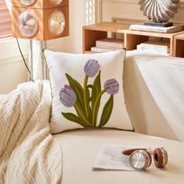Prabangi pastoralinė margučių siuvinėta pagalvės užvalkalas - Šviesi svetainės sofos pagalvėlė 45*45cm Pillowcase