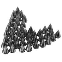 100Pcs Black Gold Silver Cone Studs and Spikes DIY Craft Cool Punk Garment Rivets for Clothes Bag Shoes Leather DIY Handcraft juoda