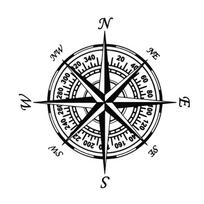 Compass Nautical Navigate Style Vinyl Car-styling Decal Motorcycle Car Sticker balta