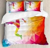 Ledo ritulio patalynės kolekcija miegamojo lovai namuose Vartininkas ranka piešto stiliaus su apsauginiu Ge antklodės užvalkalas ir pagalvės užvalkalas EU single(135x200cm)