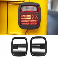 2PCS Black Rear Lamp Tail Light Guard Panel Cover For Jeep Wrangler TJ 1997-2006