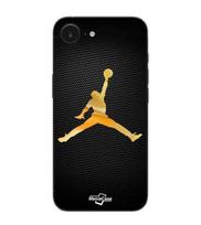 Maniacase dėklas iPhone 16E Jordan 23 logo nike krepšinis auksinės spalvos juoda