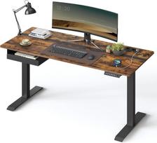 Reguliuojamo aukščio rašomasis stalas 60 x 140 cm vintažinės rudos-juodos spalvos
