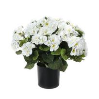 Dirbtinės pelargonijų gėlės laukui, 13 colių vazoninis dirbtinių pelargonijų krūmas, atsparus UV spinduliams, dirbtinio šilko gėlė verandos, sodo, kiemo terasos dekoravimui C