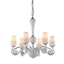 Šviestuvas liustra Lybra MD10904-6A, baltos spalvos, metalinis, 6 lemputės