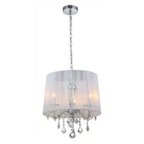 Pakabinamas šviestuvas Cornelia MDM-2572/3 W, chromo ir baltos spalvos, su kristalais, 3 lemputės