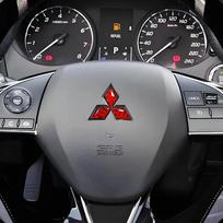 Epoksidinė lipdukas Automobilio vairo emblema Modifikuotas lipdukas Mitsubishi Lancer EX Outlander Pajero ASX Eclipse Cross Ralliart raudona