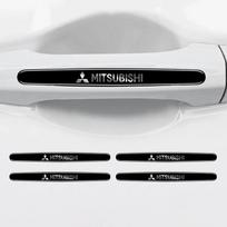 Automobilio durų dubenėlio rankenos lipdukas Anti Scratch Decals Dangtelis Mitsubishi Lancer ASX Outlander Delica Ralliart Competition Evolution gray