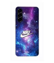 Dėklas - Maniacase - Samsung Galaxy A36 - Silikoninis - Lankstus - Nike baltas logotipas spalvota erdvė juoda