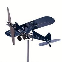 Metalinis lėktuvas vėtrarodis 3D Piper J3 Cub Vėjo suktukas Vėjo malūnas Sodo dekoras Namų lauko stogas Lėktuvo krypties indikatorius Vėjo kryptis P1C8