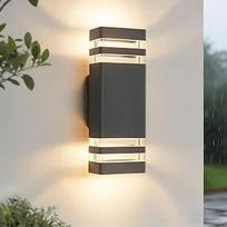 JNR lauko sieninis šviestuvas IP54 Vandeniui atsparus LED sieninis šviestuvas lauko šviestuvas sieninis 5 W GU10 3000 K šiltos baltos spalvos lemputė, lauko šviestuvas sieninis LED lauko šviestuvas, antracito pilkos spalvos