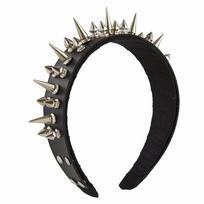 Roko galvos juosta vyrams Spygliuota galvos juosta Gotikinė Tiaras Kniedinė galvos juosta Steampunk Punk galvos juosta Odinė spygliuota galvos apdangalas balta