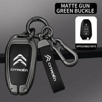 Metalinė Odinė Automobilio Nuotolinio Rakto Dėklas Dangtelis Rakto Apsauga Raktų Pakabukas Citroen C1 C2 C4 C6 C3-XR Picasso Grand DS3 DS5 Automobilio Aksesuarai