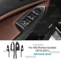 Automobilio lango pakėlimo jungiklio skydelis Alfa Romeo Giulietta 940 2010 2011 2012 2013 2014 2015 2016-2025 Tikra minkšta anglies pluošto lipdukas