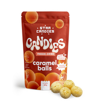 STAR CANDIES šaltyje džiovinti saldainiai "Caramel balls", 40g