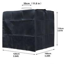 IBC 1000L Lauko Vandeniui Atsparus Dulkėms Atsparus Šilumos Izoliacijos Bakas Lietaus Dangalas 120x100x116 cm juoda