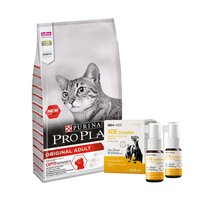 PURINA Pro Plan Original Adult Salmon 10kg + Lab-V ADE Complex - vitaminų A, D ir E kompleksas šunims ir katėms