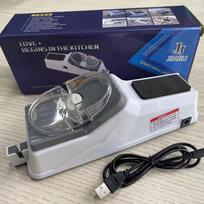 Elektrinis peilių galąstuvas, dvipusis galąstuvas su pagrindu, apsauginis dangtelis, galingas variklis, profesionalus elektrinis peilių galąstuvas, dovana draugui [Upgraded]sharpener + 2blades#1