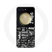 Samsung Galaxy Z Flip5 Case Nike air logo Graffiti Black and white