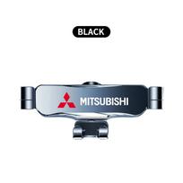 Automobilio oro ventiliacijos telefono laikiklis Stovas Aliuminio lydinio mobiliojo telefono laikiklis Mitsubishi Asx Outlander Xl 3 Lancer Pajero L200 EVO Sport juoda