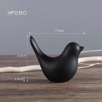 Realistiškas keraminis paukščio ornamentas Minimalistinio stiliaus paukščio statulėlė Kolekcionuojamos figūrėlės namų biuro dekoravimui black small#1