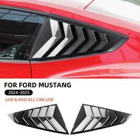 For Ford Mustang S650 GT 2025 2025 Car Rear Louver Window Gloss Black Carbon Fiber Pattern ABS Mirror Shutter Cover Accessories