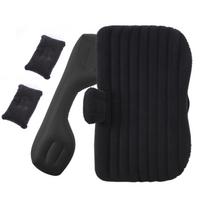 Car Air Mattress Portable Inflatable Travel Bed Flocking Sleeping Pad for Camping SUV RV Truck Black
