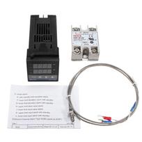 REX-C100FK02-V*DN Pažangus temperatūros reguliatorius SSR išėjimas + SSR-40 + K tipo termoporos zondas + Aušintuvas