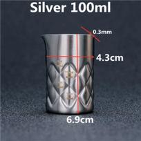 304 100ml Matavimo puodelis Įrankiai Baro matuoklis Kokteilių jiggeris Metalinis baro spiritinių gėrimų matuoklis su snapeliu Sidabrinė Varinė baro reikmenys