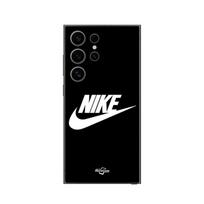 Dėklas Samsung Galaxy S24 Ultra baltas nike logotipas juodas priekis juoda
