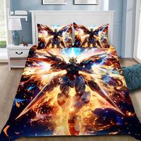 Duvet Cover Pillowcase Mecha GundamS Bedding Set Anime Adult Boy Girl Bedroom Decoration Children Gift Single Double Large Size EU Single(135*200cm)3pcs