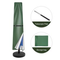 Skėčio nuo saulės tiesus užvalkalas Vandeniui atsparus skėčio nuo saulės apsauginis užvalkalas su teleskopiniu stulpu Užtrauktukas UV spindulių apsauga Vėjui atsparus sodo skėčio užvalkalas 190cm chaki