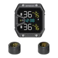 Motociklo TPMS Padangų slėgio stebėjimo sistema su 2 jutikliais Motociklo padangų slėgio stebėjimo signalizacijos sistema IP65 atspari vandeniui External