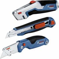 "Bosch Professtional" 3 tlg. Messer Set (inkl. Universal Messer mit ausziehbarer Klinge und Ersatzklingen im Griff, Cutter Messer, Universal Klappmesser mit Ersatzklingen im Griff)