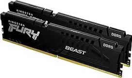 "Kingston Fury Beast KF560C30BBEK2-32" DDR5 32GB (2x16GB) 6000MT/s CL30 DIMM atminties rinkinys su 2 AMD EXPO ir "Intel XMP" juoda
