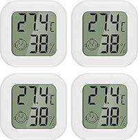 4 pakuočių drėgmės matuoklis Termometras Vidinis mini LCD skaitmeninis termometras Higrometras Matuoklis, skirtas kūdikių kambariui Vyresnio amžiaus žmonėms Studijų kambarys Vyno rūsys ir kt.