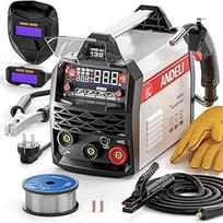 ANDELI MIG suvirinimo aparatas 135A Suvirinimo aparatas su šerdine viela, daugiaprocesis inverteris | 230V, be dujų, MIG/Lift TIG/E-Hand (MMA), skaitmeninis LED ekranas, sinergija, 2T/4T komplektas