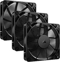 CORSAIR RS120 120 mm PWM ventiliatorius - "Daisy Chain" jungtis - mažas triukšmas - magnetinis kupolo guolis - triguba pakuotė - juodas