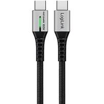 Logilink USB-C 480Mb/s, 100W 0.5m w oplocie czarny CU0421