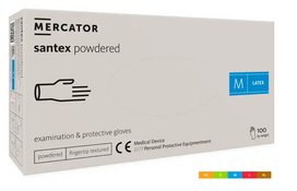 Vienkartinės pirštinės MERCATOR latex, S dydis, pudruotos