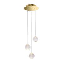 Pakabinamas šviestuvas Rosario PND-12220121-3A-GD, aukso spalvos, modernus, 3 LED lemputės