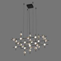 Pakabinamas šviestuvas Provenza MD18001067-30A BG, juodos ir aukso spalvų, modernus, LED apšvietimas