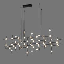 Pakabinamas šviestuvas Provenza MD18001067-55A BG, juodos ir aukso spalvų, modernus, LED apšvietimas