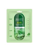 JIGOTT Drėkinanti lakštinė veido kaukė su alavijų ekstraktu ALOE REAL AMPOULE, 27 ml