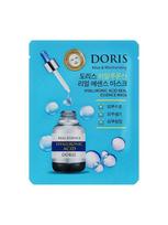 DORIS Lakštinė veido kaukė su hialurono rūgštimi ir augaliniais ekstraktais HYALURONIC ACID REAL ESSENCE, 25 ml