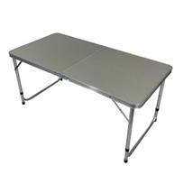 Turistinis sulankstomas stalas, 120x60x55-70 cm, pilkas